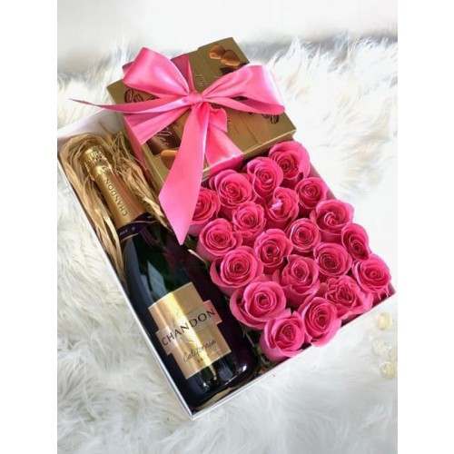 Wine and roses packaging
