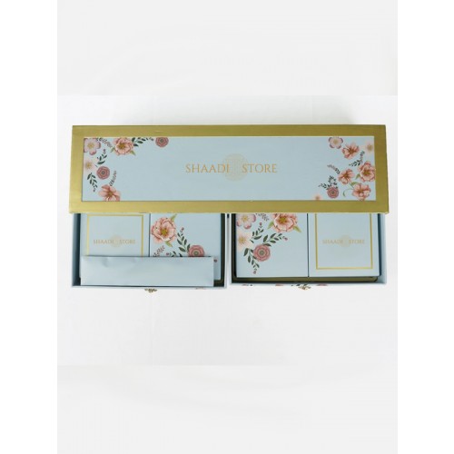 Mint blue floral printed box for gift packaging