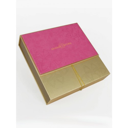 Pink and gold customizable box for wedding favors