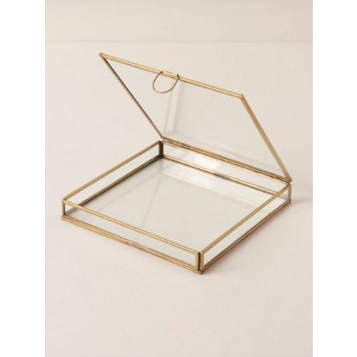 Glass box with metal frame with plating